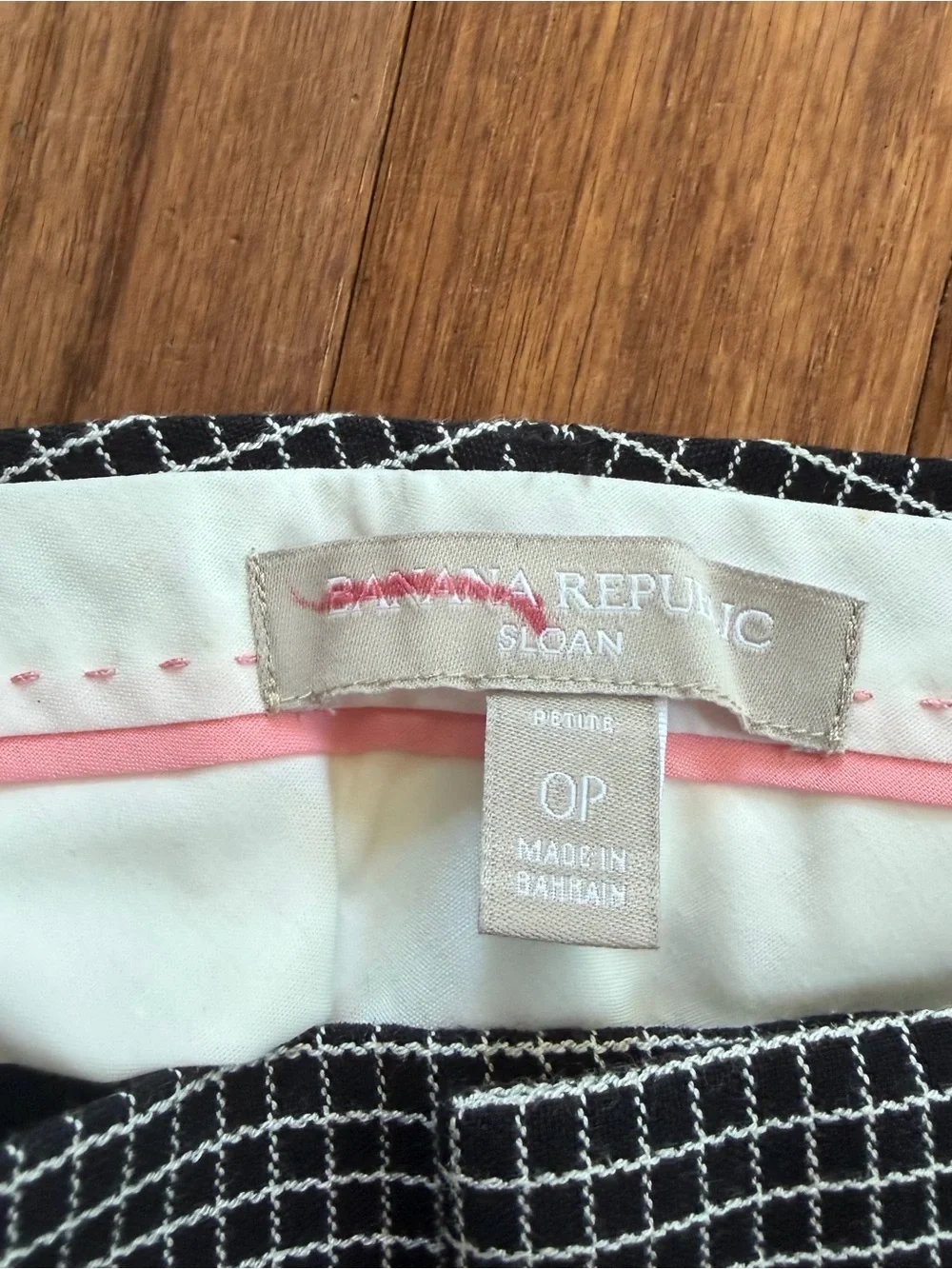 Banana Republic Black and White Grid Trousers